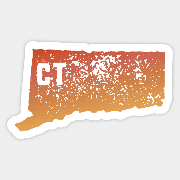 US state pride: Stamp map of Connecticut (CT letters cut out) Sticker by AtlasMirabilis